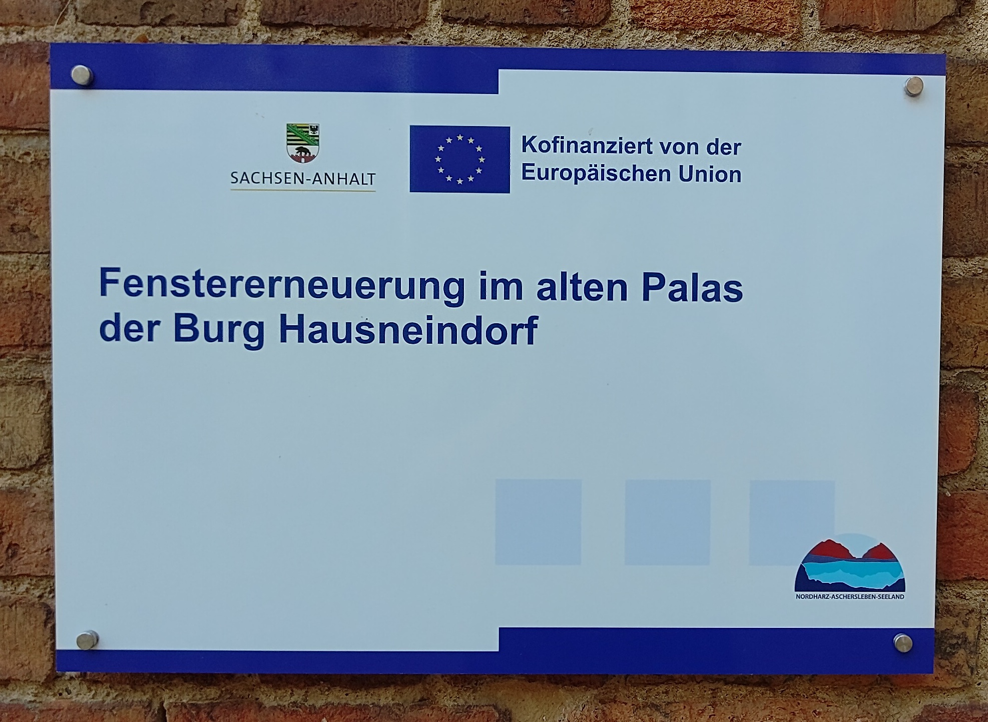 Schild mit Leader F&ouuml;rderung